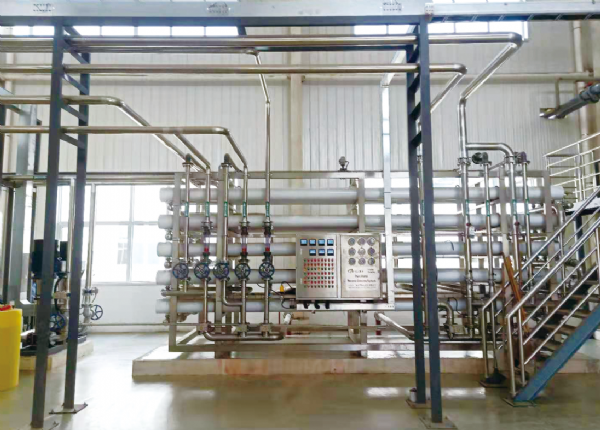 臨沂50T雙級(jí)反滲透設(shè)備安裝調(diào)試完成